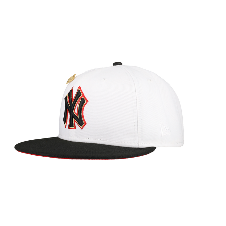 New York Yankees Pure White 1996 World Series Patch Fitted Hat