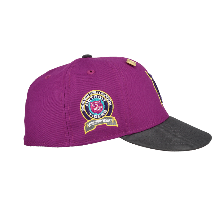 Detroit Tigers Purple 50th Anniversary Side Patch 59Fifty Fitted Hat