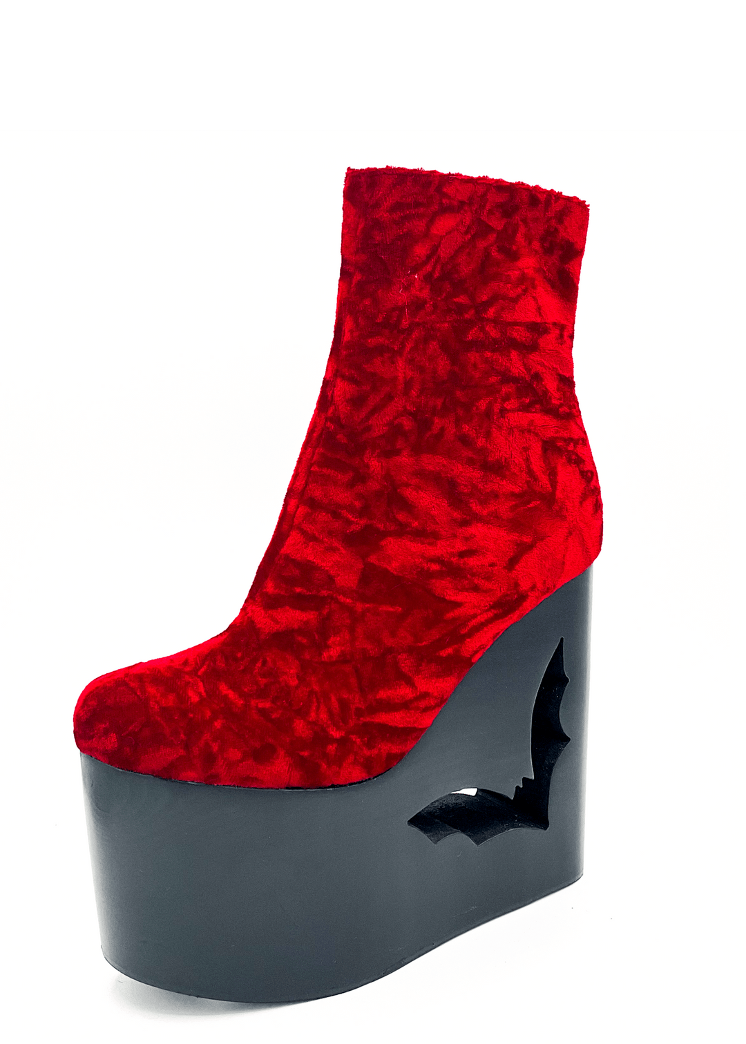 Deadwood Oxblood Velvet Wedge Boot