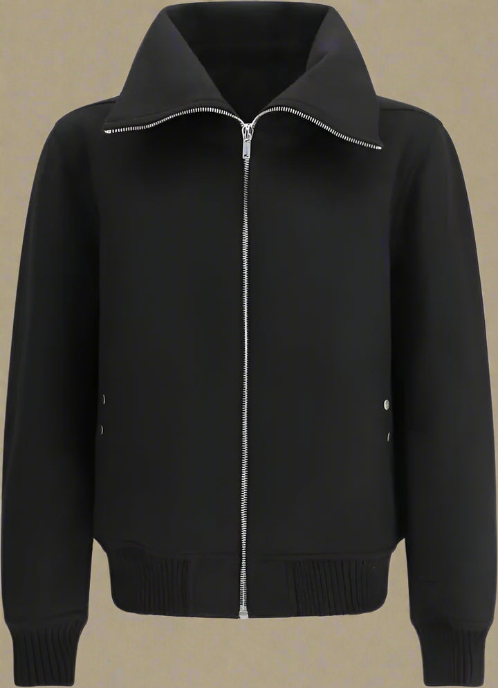 Black jacket with extended collar