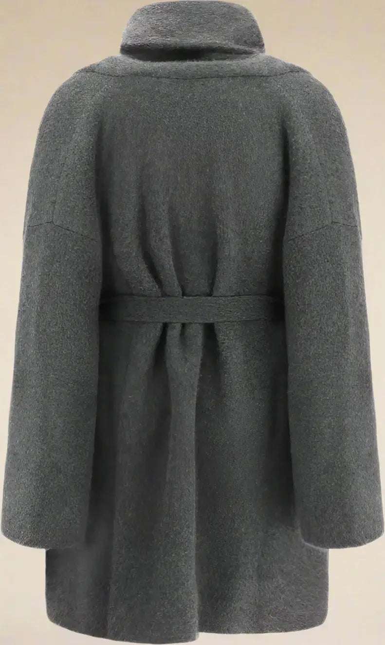 The Row women's grey belted Ija Coat