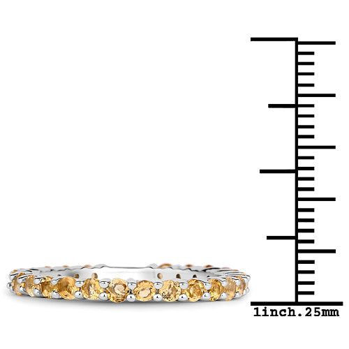 0.81 Carat Genuine Citrine .925 Sterling Silver Ring
