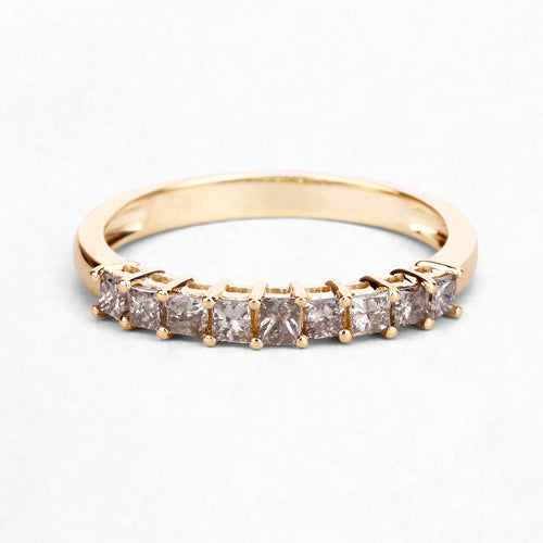 0.50 Carat Genuine Champagne Diamond 14K Yellow Gold Ring (I1-I2)