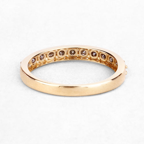 0.45 Carat Genuine Champagne Diamond 14K Yellow Gold Ring (I1-I2)