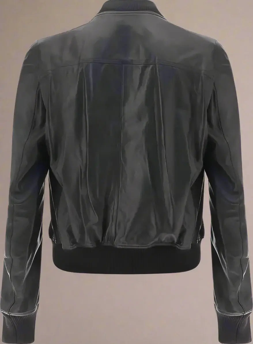 RICK OWENS men's black Bauhaus Flight Leather Jacket