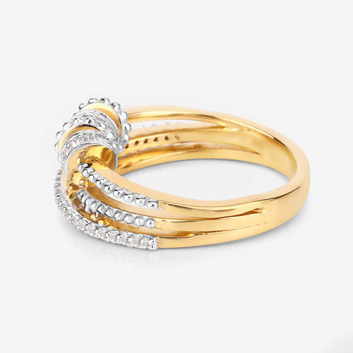 0.20 Carat Genuine White Topaz .925 Sterling Silver Ring