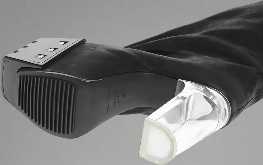 Rick Owens Leather Over the Knee Boots with Platform Sole 12cm