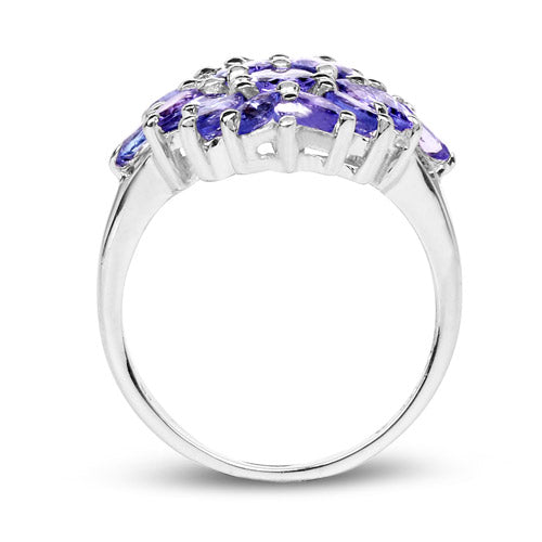 3.40 Carat Genuine Tanzanite .925 Sterling Silver Ring