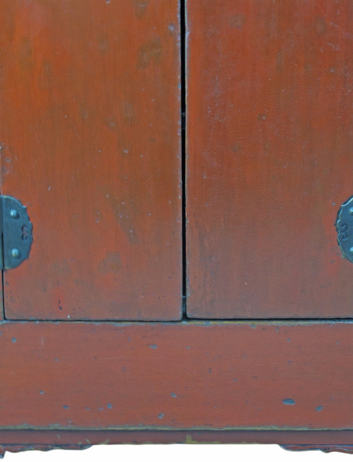 Red Chinese Antique Cabinet