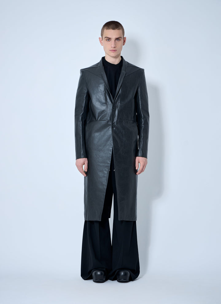 Rick Owens Men Leather Lido Coat