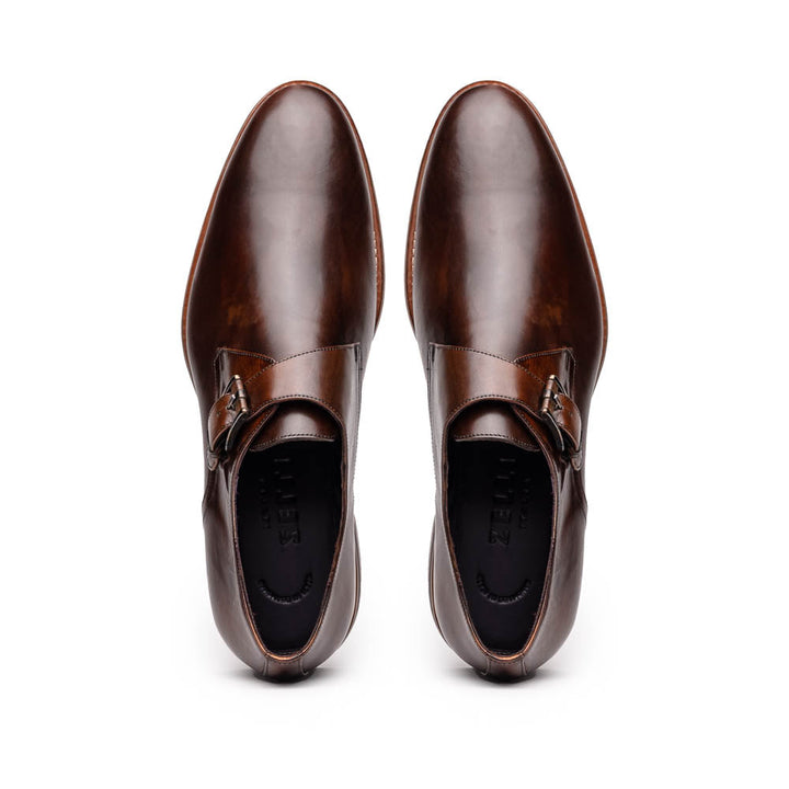 55-605-CST ROMAN Italian Calfskin Monkstrap Chestnut