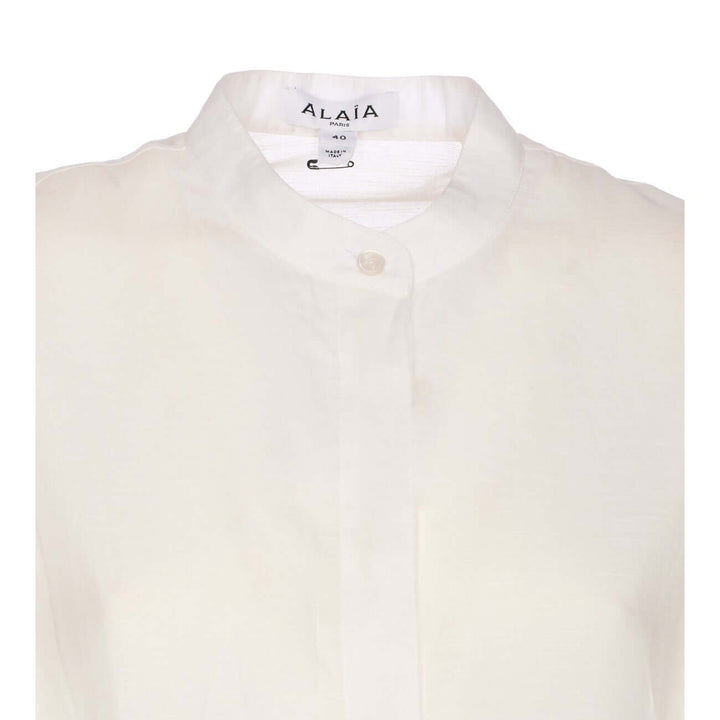 Alaia Women Round Blouse In Linen Blend