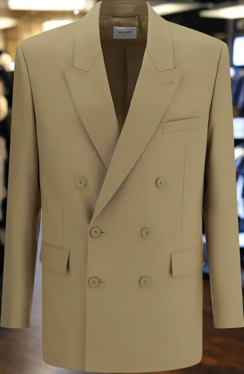 SAINT LAURENT men's beige Wool Blazer Jacket