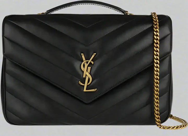 Saint Laurent women's black Loulou Large Leather Shoulder Bag