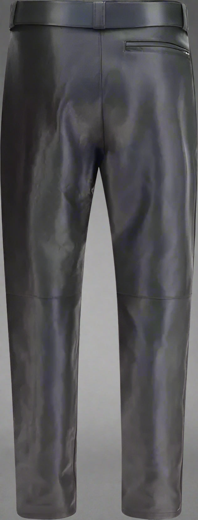 Black leather pants on a plain background