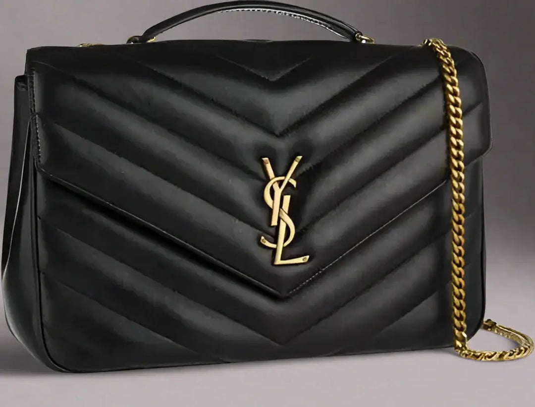 ショルダーバッグ・ポシェット Saint Laurent Black Leather Large Lou Lou Shoulder Bag LOULOU large in MATELASSÉ lambskin | Saint Laurent | YSL US