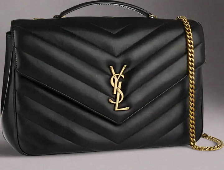 Saint Laurent women's black Loulou Large Leather Shoulder Bag