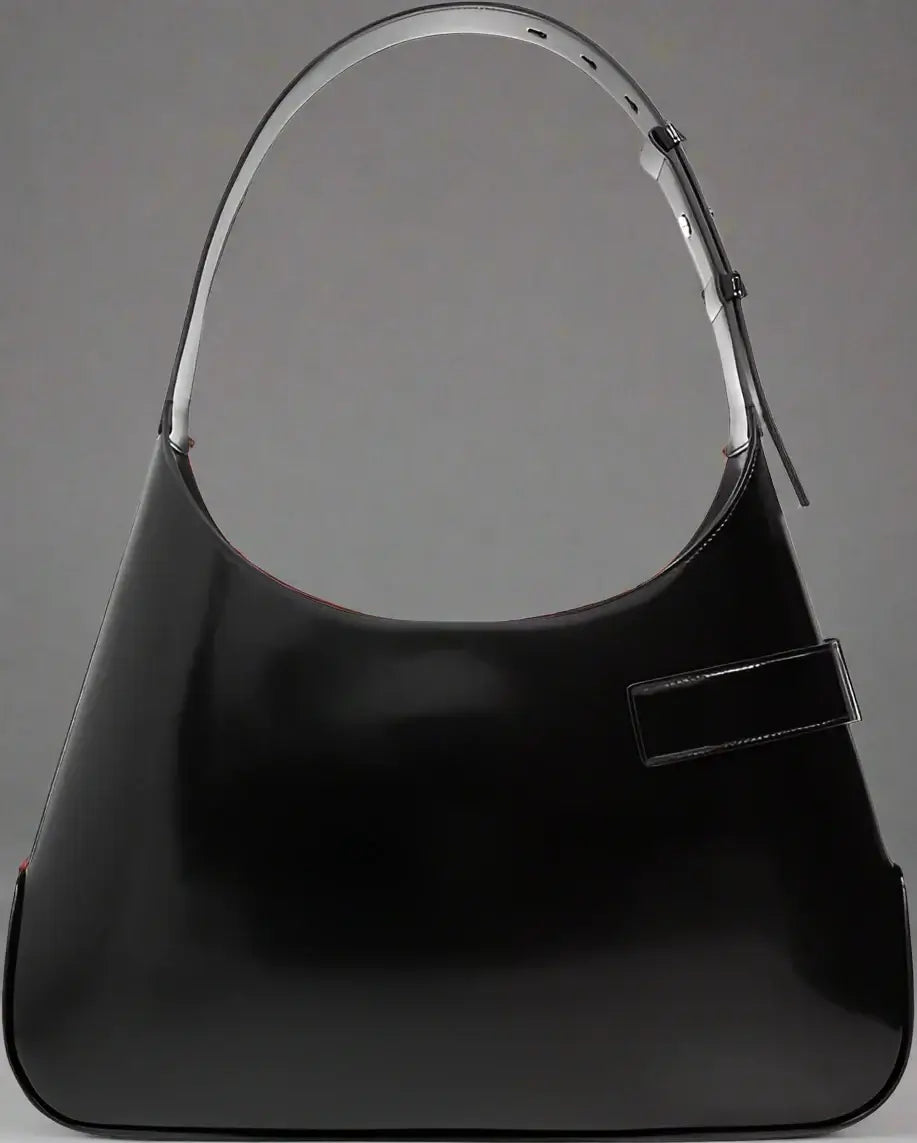Salvatore Ferragamo black + red Arch Hobo Shoulder Bag