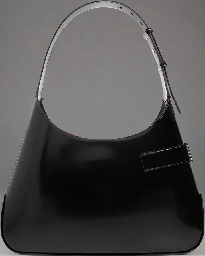 Salvatore Ferragamo black + red Arch Hobo Shoulder Bag