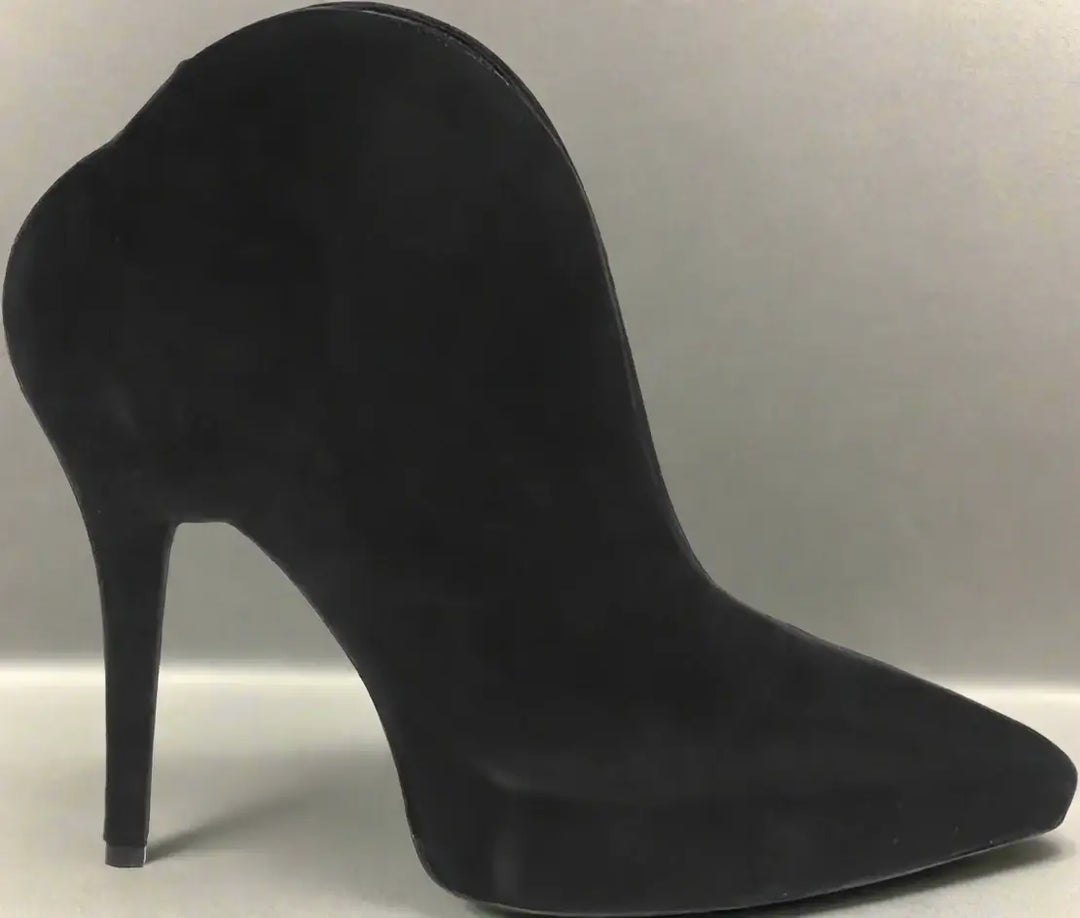 Alaïa black Suede Booties with Front V Design 11cm