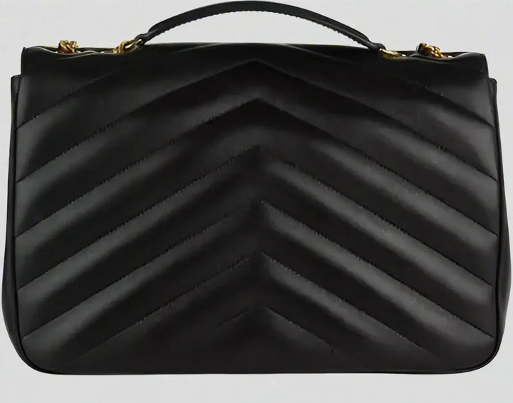 Saint Laurent women's black Loulou Large Leather Shoulder Bag