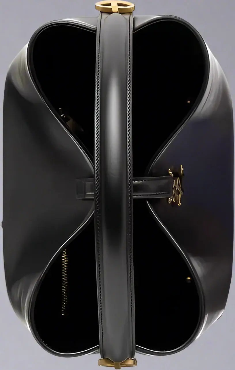 SAINT LAURENT black Le 37 Leather Medium Bucket Bag