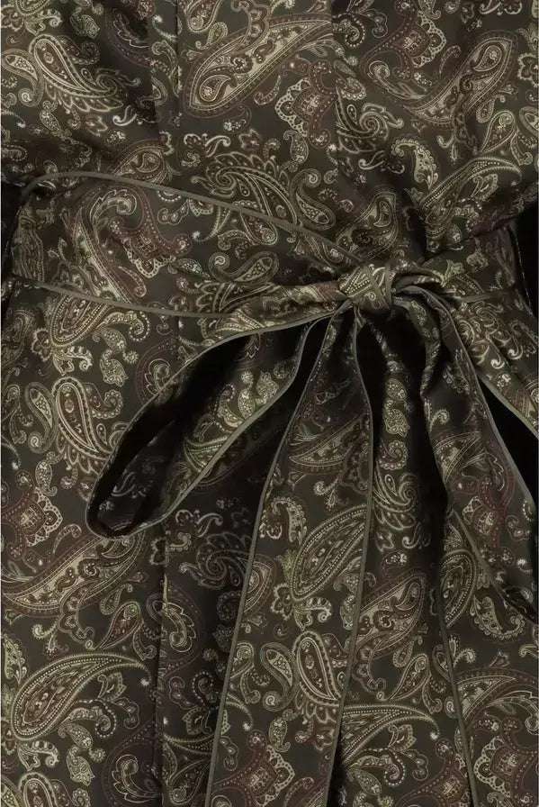 SAINT LAURENT brown certified Silk lavallière short Dress