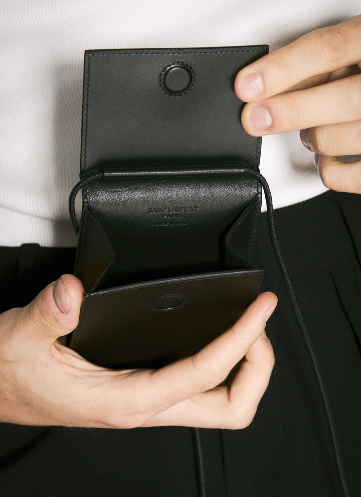 Saint Laurent Men Logo Print Mini Crossbody Bag