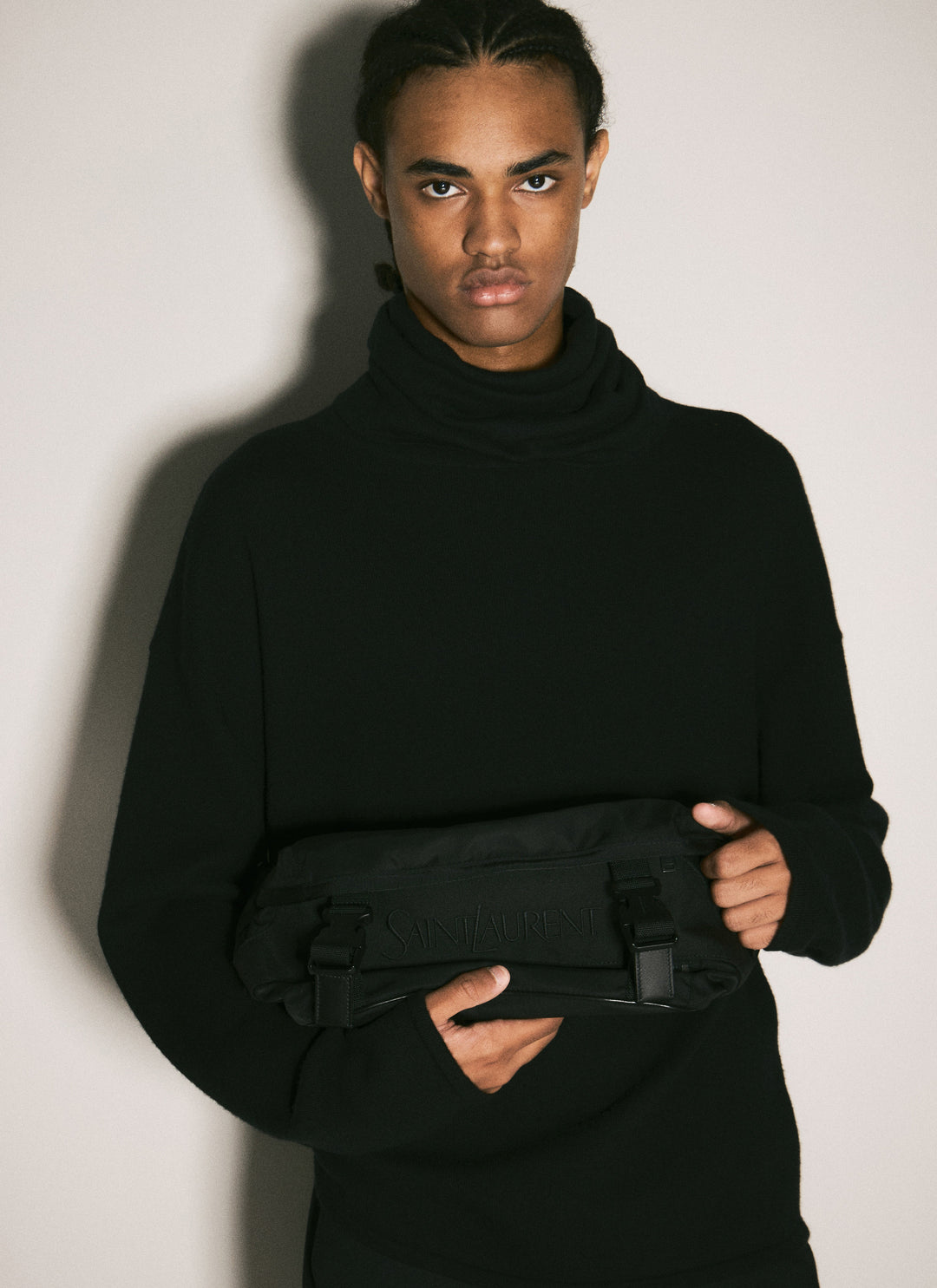 Saint Laurent Men Logo Embroidery Crossobdy Bag