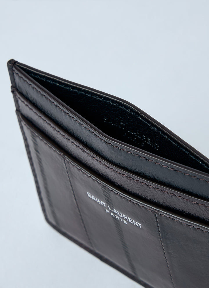 Saint Laurent Men Logo Print Leather Cardholder