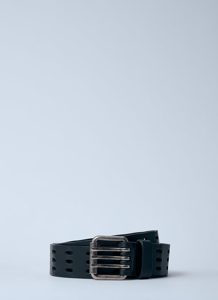 Saint Laurent Men Leather Motorcycle Belt