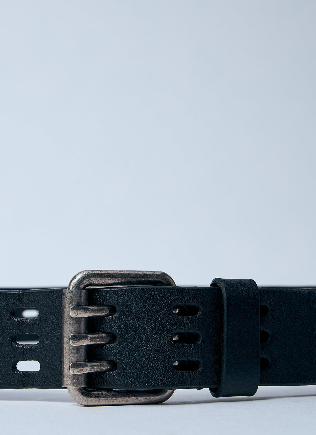 Saint Laurent Men Leather Motorcycle Belt