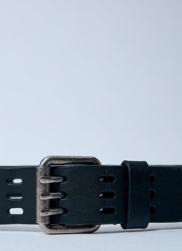 Saint Laurent Men Leather Motorcycle Belt