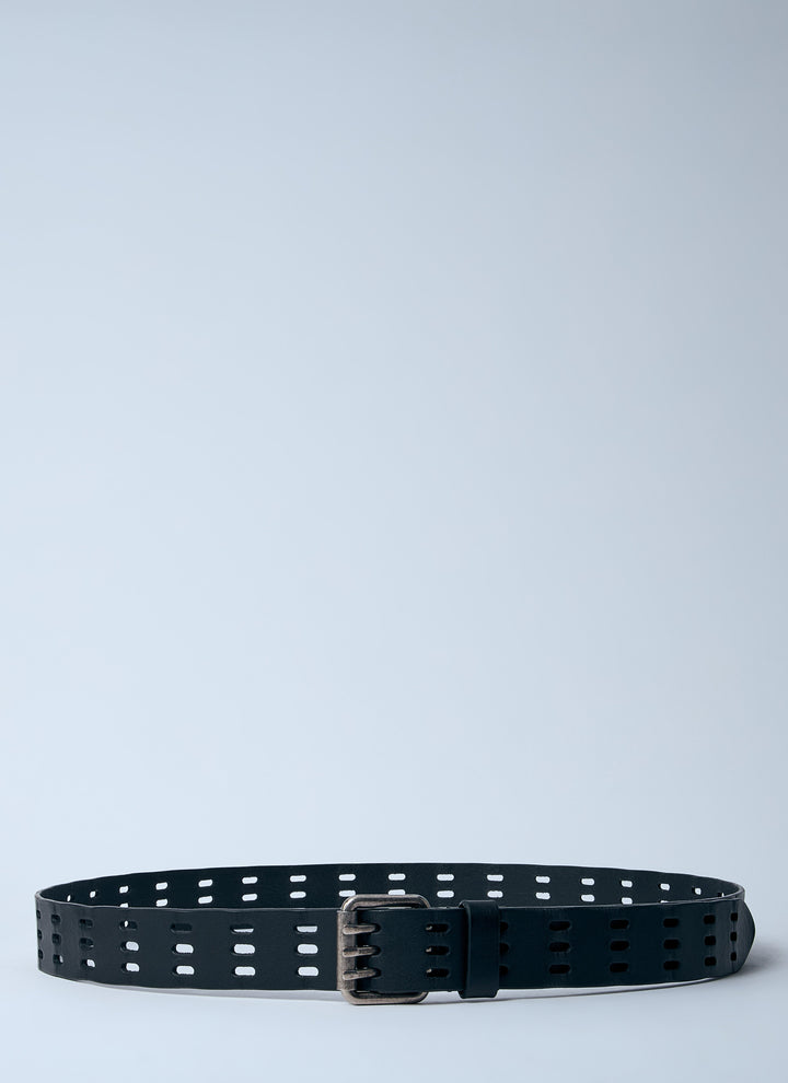 Saint Laurent Men Leather Motorcycle Belt