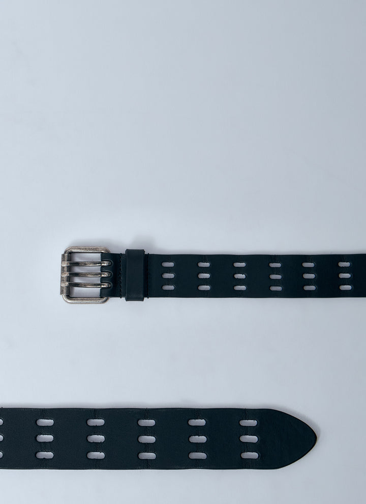 Saint Laurent Men Leather Motorcycle Belt