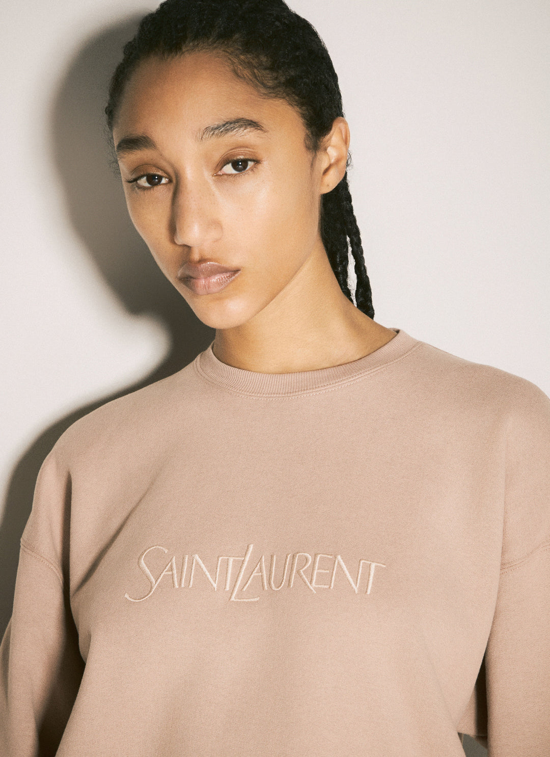 Saint Laurent Women Logo Embroidery Sweatshirt
