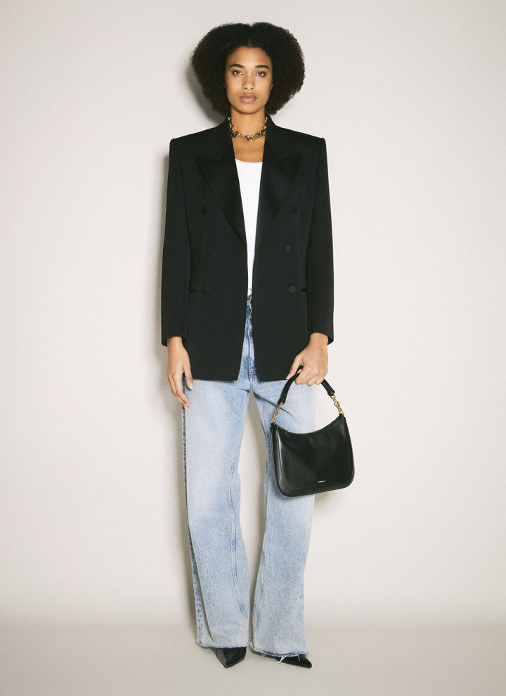 Saint Laurent Women Logo Print Shoulder Bag