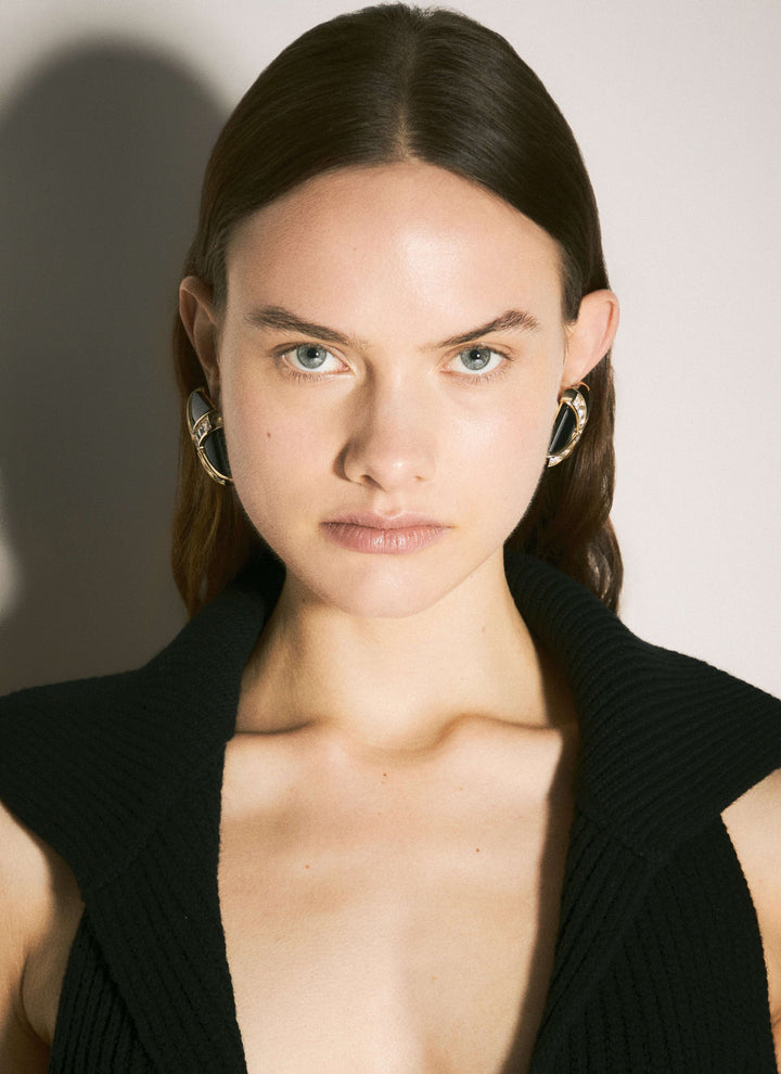 Saint Laurent Women Crystal Cross Earrings