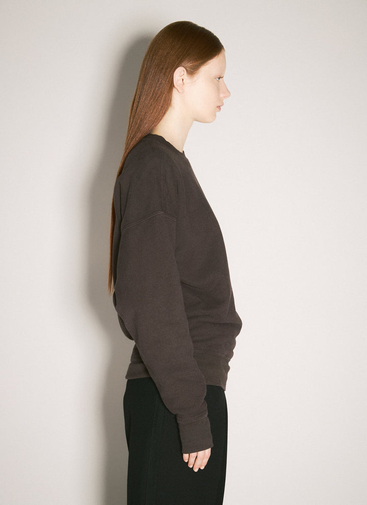 Saint Laurent Women Logo Patch Fleece Sweatshirt