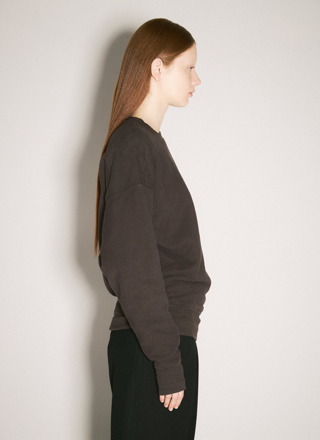 Saint Laurent Women Logo Patch Fleece Sweatshirt