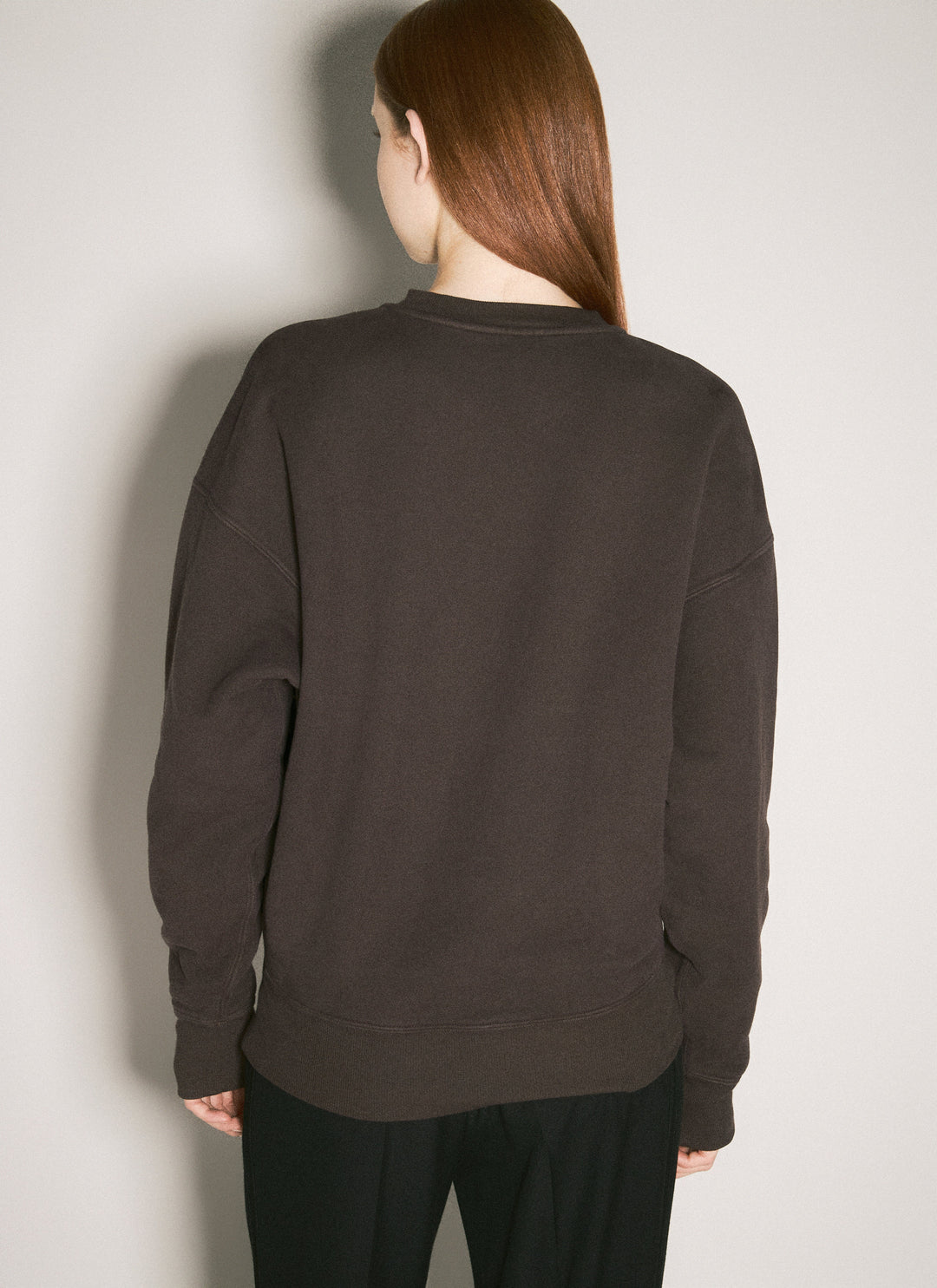 Saint Laurent Women Logo Patch Fleece Sweatshirt