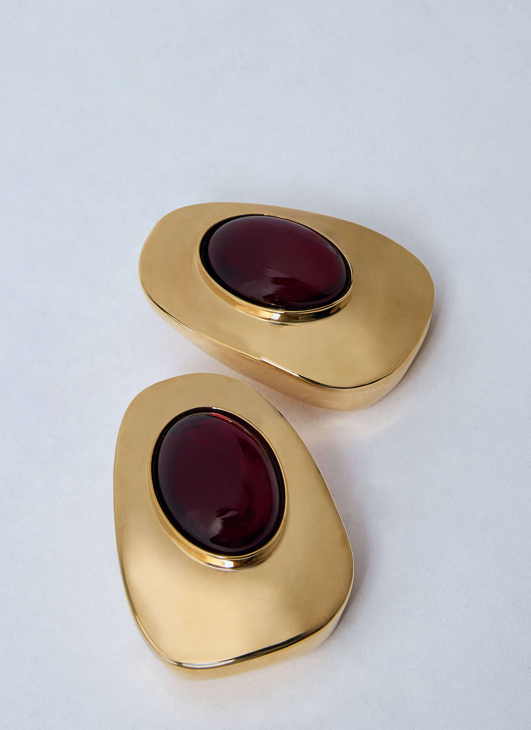 Saint Laurent Women Resin And Metal Cabochon Earrings