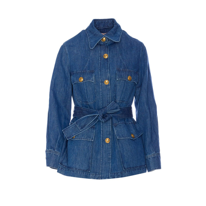 Valentino Garavani Women Solid Sahariana In Denim