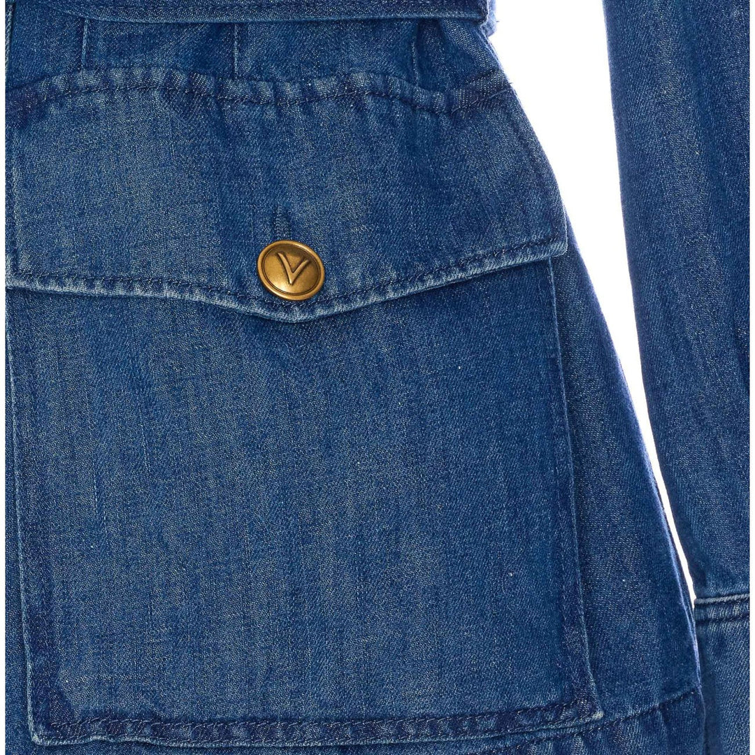 Valentino Garavani Women Solid Sahariana In Denim