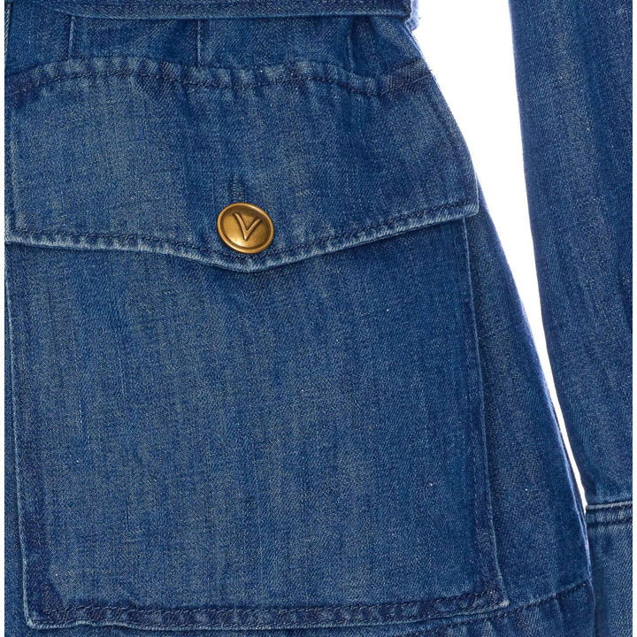 Valentino Garavani Women Solid Sahariana In Denim