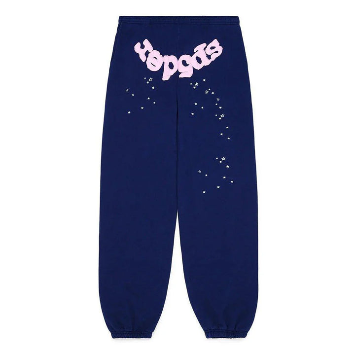 Sp5der OG Web Sweatpants Navy & Pink
