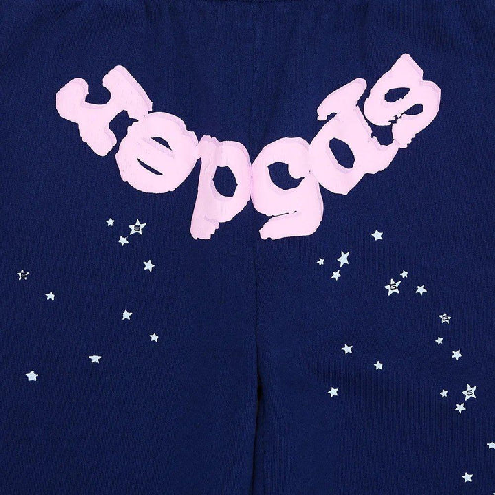 Sp5der OG Web Sweatpants Navy & Pink