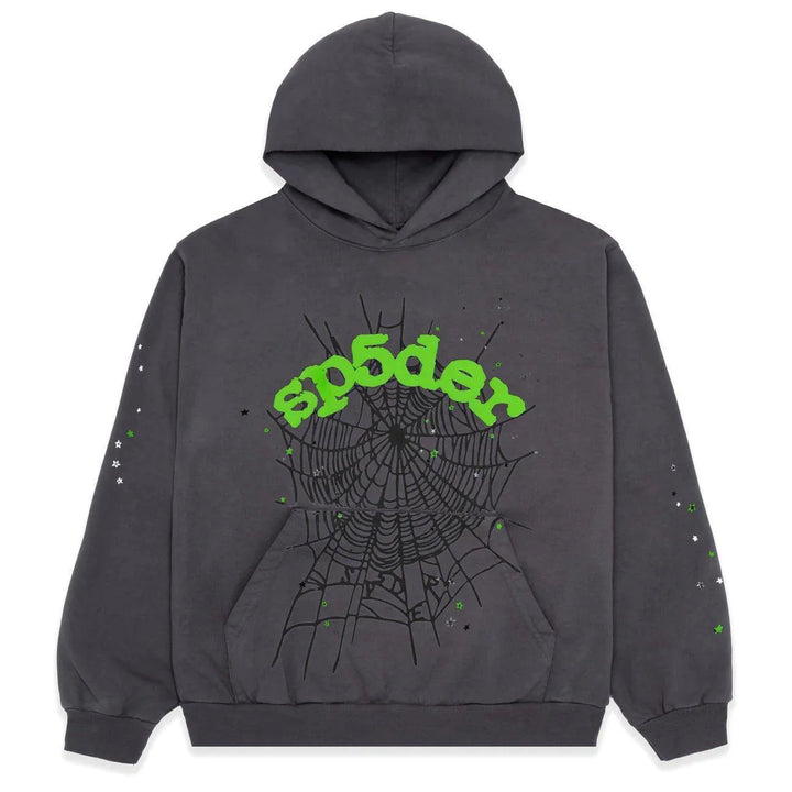 Sp5der Wait Web Hoodie Slate Grey