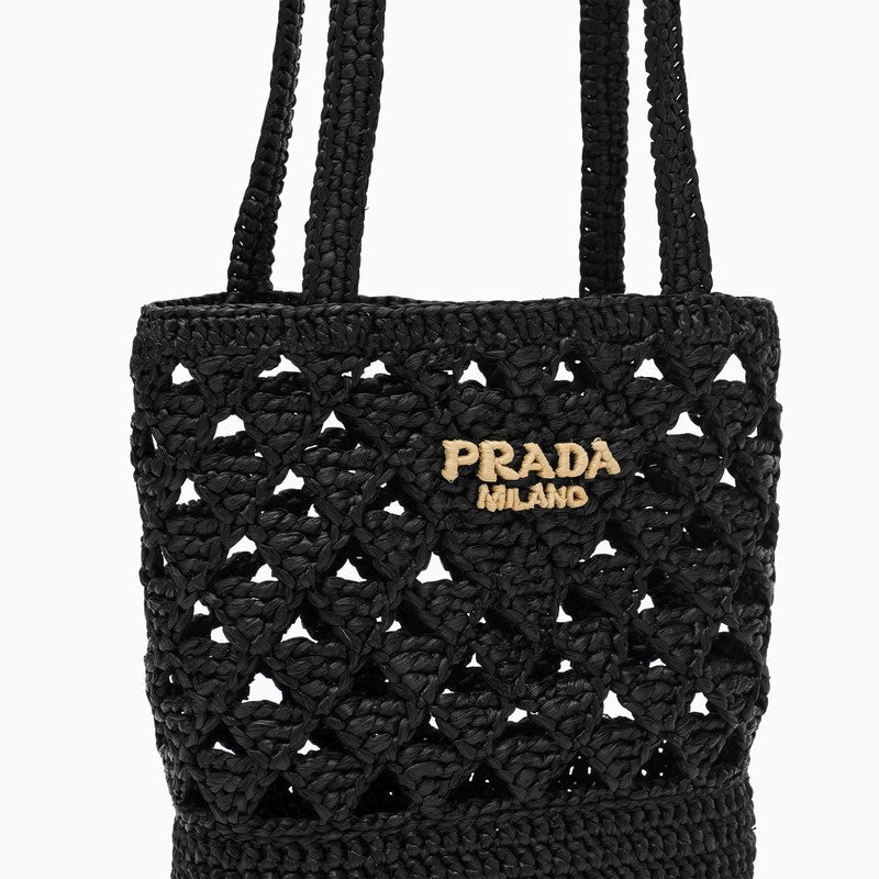 Prada Women Raffia Medium Shoulder Bag