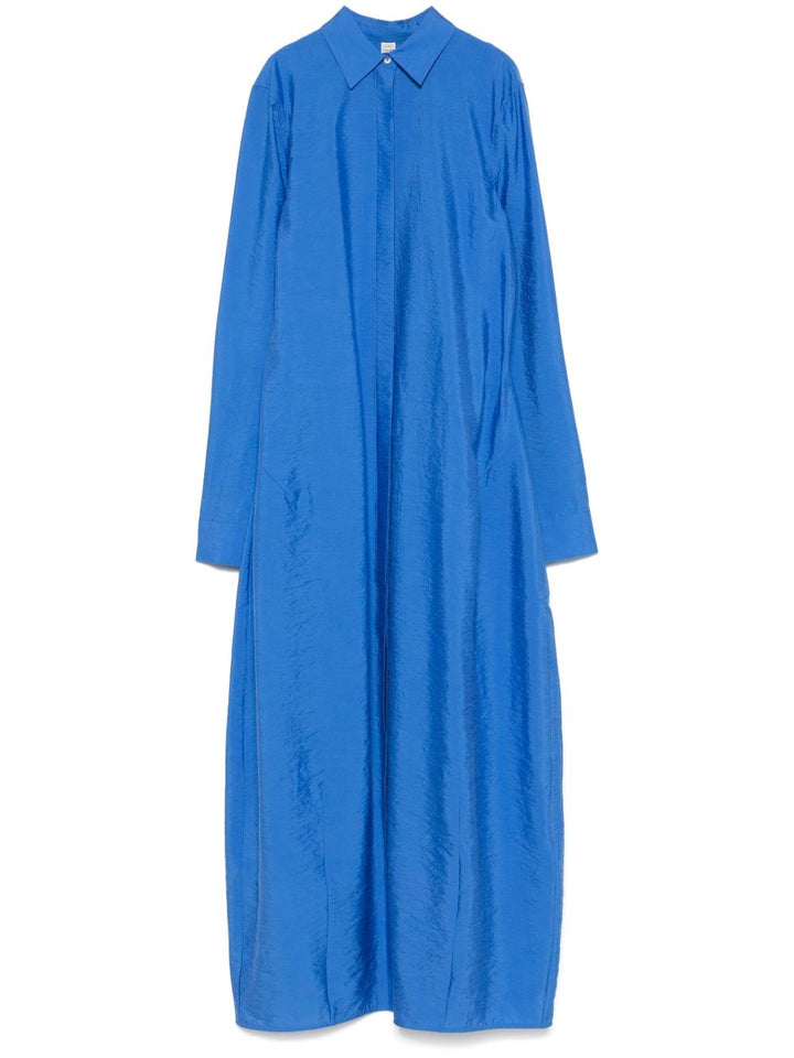 Toteme Women Blue Silk Chemisier Dress